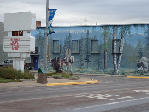 We walked into town (Columbia Falls, MT).